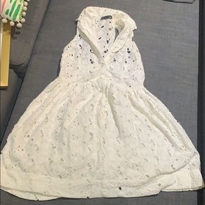 Topshop white eyelet mini dress